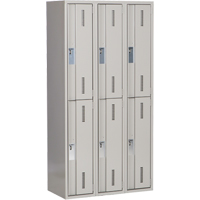 Concorde Heavy-Duty Lockers, 2 -tier, Bank of 3, 36" x 18" x 72", Steel, Grey, Welded (Assembled) NRZ Safety Inc.