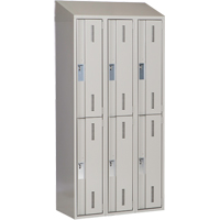 Concorde Heavy-Duty Lockers, 2 -tier, Bank of 3, 36" x 18" x 78", Steel, Grey, Welded (Assembled) NRZ Safety Inc.