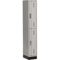 Concorde Heavy-Duty Lockers, 2 -tier, 12" x 18" x 76", Steel, Grey, Welded (Assembled) NRZ Safety Inc.