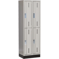 Concorde Heavy-Duty Lockers, 2 -tier, Bank of 2, 24" x 18" x 76", Steel, Grey, Welded (Assembled) NRZ Safety Inc.