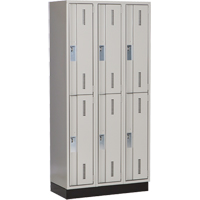 Concorde Heavy-Duty Lockers, 2 -tier, Bank of 3, 36" x 18" x 76", Steel, Grey, Welded (Assembled) NRZ Safety Inc.