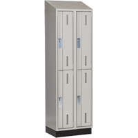 Concorde Heavy-Duty Lockers, 2 -tier, Bank of 2, 24" x 18" x 82", Steel, Grey, Welded (Assembled) NRZ Safety Inc.