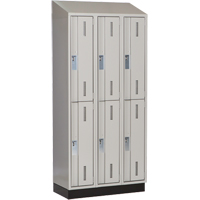 Concorde Heavy-Duty Lockers, 2 -tier, Bank of 3, 36" x 18" x 82", Steel, Grey, Welded (Assembled) NRZ Safety Inc.