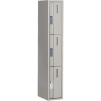 Concorde Heavy-Duty Lockers, 3 -tier, 12" x 18" x 72", Steel, Grey, Welded (Assembled) NRZ Safety Inc.