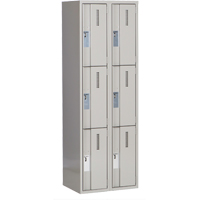 Concorde Heavy-Duty Lockers, 3 -tier, Bank of 2, 24" x 18" x 72", Steel, Grey, Welded (Assembled) NRZ Safety Inc.