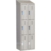 Concorde Heavy-Duty Lockers, 3 -tier, Bank of 2, 24" x 18" x 78", Steel, Grey, Welded (Assembled) NRZ Safety Inc.
