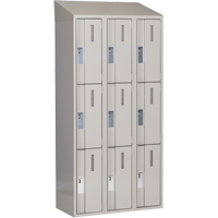 Concorde Heavy-Duty Lockers, 3 -tier, Bank of 3, 36" x 18" x 78", Steel, Grey, Welded (Assembled) NRZ Safety Inc.