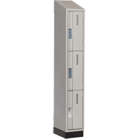 Concorde Heavy-Duty Lockers, 3 -tier, 12" x 18" x 82", Steel, Grey, Welded (Assembled) NRZ Safety Inc.