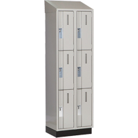 Concorde Heavy-Duty Lockers, 3 -tier, Bank of 2, 24" x 18" x 82", Steel, Grey, Welded (Assembled) NRZ Safety Inc.