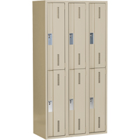 Concorde Heavy-Duty Lockers, 2 -tier, Bank of 3, 36" x 18" x 72", Steel, Beige, Welded (Assembled) NRZ Safety Inc.
