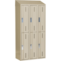 Casiers robustes Concorde, 2 niveaux, Bloc de 3, 36" x 18" x 78", Acier, Beige, Soud&eacute; (assembl&eacute;) NRZ Safety Inc.