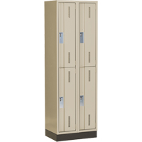 Concorde Heavy-Duty Lockers, 2 -tier, Bank of 2, 24" x 18" x 76", Steel, Beige, Welded (Assembled) NRZ Safety Inc.