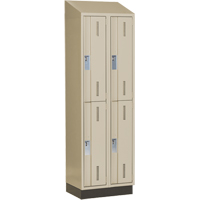 Concorde Heavy-Duty Lockers, 2 -tier, Bank of 2, 24" x 18" x 82", Steel, Beige, Welded (Assembled) NRZ Safety Inc.