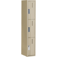 Concorde Heavy-Duty Lockers, 3 -tier, 12" x 18" x 72", Steel, Beige, Welded (Assembled) NRZ Safety Inc.