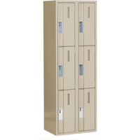 Concorde Heavy-Duty Lockers, 3 -tier, Bank of 2, 24" x 18" x 72", Steel, Beige, Welded (Assembled) NRZ Safety Inc.