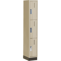 Concorde Heavy-Duty Lockers, 3 -tier, 12" x 18" x 76", Steel, Beige, Welded (Assembled) NRZ Safety Inc.