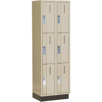 Casiers robustes Concorde, 3 niveaux, Bloc de 2, 24" x 18" x 76", Acier, Beige, Soud&eacute; (assembl&eacute;) NRZ Safety Inc.