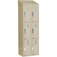 Concorde Heavy-Duty Lockers, 3 -tier, Bank of 2, 24" x 18" x 78", Steel, Beige, Welded (Assembled) NRZ Safety Inc.