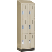 Concorde Heavy-Duty Lockers, 3 -tier, Bank of 2, 24" x 18" x 82", Steel, Beige, Welded (Assembled) NRZ Safety Inc.