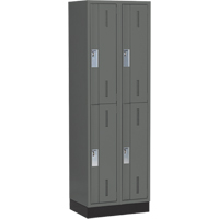 Concorde Heavy-Duty Lockers, 2 -tier, Bank of 2, 24" x 18" x 76", Steel, Charcoal, Welded (Assembled) NRZ Safety Inc.