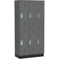 Casiers robustes Concorde, 2 niveaux, Bloc de 3, 36" x 18" x 76", Acier, Charbon, Soud&eacute; (assembl&eacute;) NRZ Safety Inc.