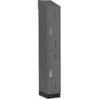 Concorde Heavy-Duty Lockers, 2 -tier, 12" x 18" x 82", Steel, Charcoal, Welded (Assembled) NRZ Safety Inc.
