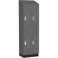 Concorde Heavy-Duty Lockers, 2 -tier, Bank of 2, 24" x 18" x 82", Steel, Charcoal, Welded (Assembled) NRZ Safety Inc.