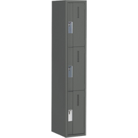 Concorde Heavy-Duty Lockers, 3 -tier, 12" x 18" x 72", Steel, Charcoal, Welded (Assembled) NRZ Safety Inc.