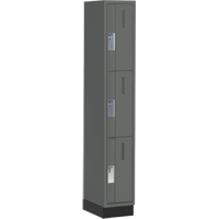 Concorde Heavy-Duty Lockers, 3 -tier, 12" x 18" x 76", Steel, Charcoal, Welded (Assembled) NRZ Safety Inc.