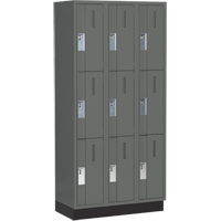 Casiers robustes Concorde, 3 niveaux, Bloc de 3, 36" x 18" x 76", Acier, Charbon, Soud&eacute; (assembl&eacute;) NRZ Safety Inc.