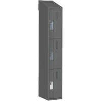 Concorde Heavy-Duty Lockers, 3 -tier, 12" x 18" x 78", Steel, Charcoal, Welded (Assembled) NRZ Safety Inc.