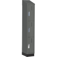 Concorde Heavy-Duty Lockers, 3 -tier, 12" x 18" x 82", Steel, Charcoal, Welded (Assembled) NRZ Safety Inc.