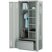 Deluxe Gear Locker, Steel, 36" W x 24" D x 72" H, Grey NRZ Safety Inc.