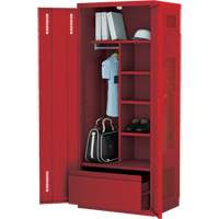 Deluxe Gear Locker, Steel, 36" W x 24" D x 72" H, Red NRZ Safety Inc.
