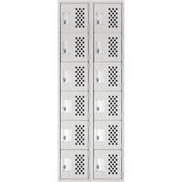 Clean Line Lockerettes, 6 -tier, Bank of 2, 18" x 72" x 12", Steel NRZ Safety Inc.