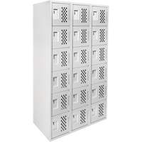 Clean Line Lockerettes, 6 -tier, Bank of 3, 18" x 72" x 12", Steel NRZ Safety Inc.