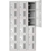 Clean Line Lockerettes, 6 -tier, Bank of 3, 18" x 72" x 12", Steel NRZ Safety Inc.