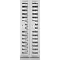 Clean Line Lockers, Bank of 2, 24" x 12" x 76", Steel, Grey, Rivet (Assembled), Perforated NRZ Safety Inc.