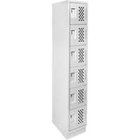 Assembled Lockerettes Clean Line Perforated Economy Lockers, 6 -tier, 18" x 72" x 12", Steel NRZ Safety Inc.