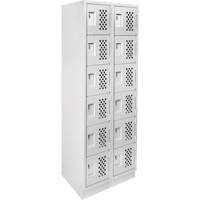 Assembled Lockerettes Clean Line Perforated Economy Lockers, 6 -tier, Bank of 2, 18" x 72" x 12", Steel NRZ Safety Inc.