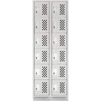 Assembled Lockerettes Clean Line Perforated Economy Lockers, 6 -tier, Bank of 2, 18" x 72" x 12", Steel NRZ Safety Inc.