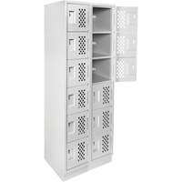Assembled Lockerettes Clean Line Perforated Economy Lockers, 6 -tier, Bank of 2, 18" x 72" x 12", Steel NRZ Safety Inc.