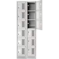 Assembled Lockerettes Clean Line Perforated Economy Lockers, 6 -tier, Bank of 2, 18" x 72" x 12", Steel NRZ Safety Inc.