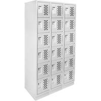 Assembled Lockerettes Clean Line Perforated Economy Lockers, 6 -tier, Bank of 3, 18" x 72" x 12", Steel NRZ Safety Inc.