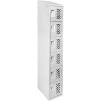 Assembled Lockerettes Clean Line Perforated Economy Lockers, 6 -tier, 18" x 72" x 12", Steel NRZ Safety Inc.