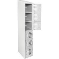 Assembled Lockerettes Clean Line Perforated Economy Lockers, 6 -tier, 18" x 72" x 12", Steel NRZ Safety Inc.