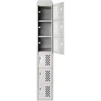Assembled Lockerettes Clean Line Perforated Economy Lockers, 6 -tier, 18" x 72" x 12", Steel NRZ Safety Inc.