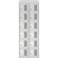 Assembled Lockerettes Clean Line Perforated Economy Lockers, 6 -tier, Bank of 2, 18" x 72" x 12", Steel NRZ Safety Inc.