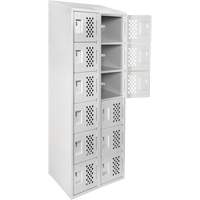 Assembled Lockerettes Clean Line Perforated Economy Lockers, 6 -tier, Bank of 2, 18" x 72" x 12", Steel NRZ Safety Inc.