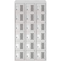 Assembled Lockerettes Clean Line Perforated Economy Lockers, 6 -tier, Bank of 3, 18" x 72" x 12", Steel NRZ Safety Inc.
